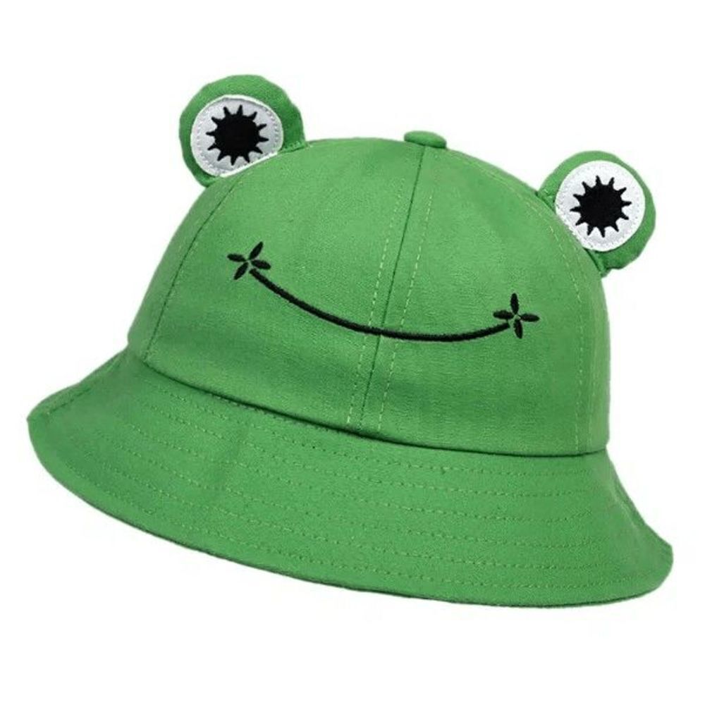 Frog Bucket Sun Wide Brim Fun Hat for Children Girls or Boys